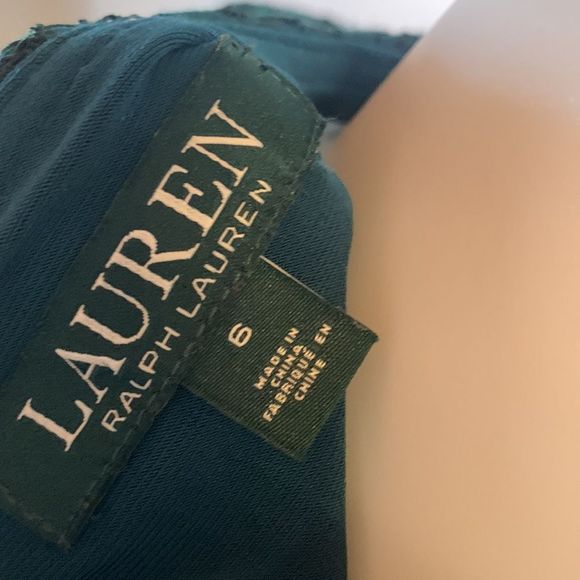 [Lauren Ralph Lauren] Green Lace Dress - Size 6 - Picture 5 of 5